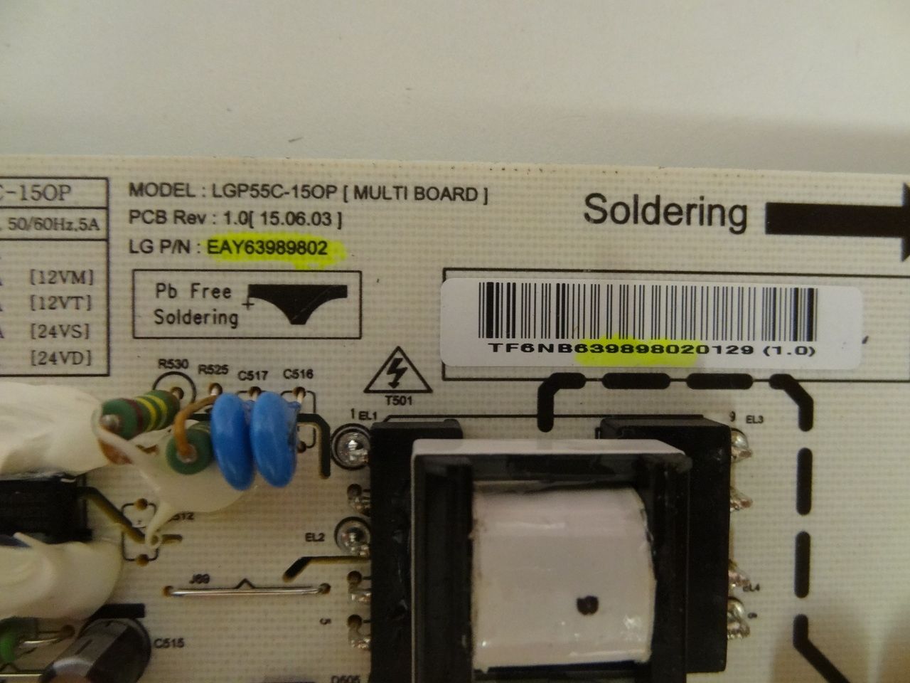 LG 55 \"55EG9100 EAY63989802 Netzteilplatine